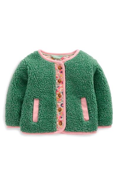 Mini Boden Mini Boden Floral Trim High-Pile Fleece Jacket