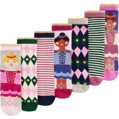 Mini Boden Mini Boden Kids' 7-Pack Nutcracker Ballet Socks 
