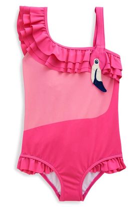 Mini Boden Mini Boden Kids' Appliqué One-Shoulder Swimsuit