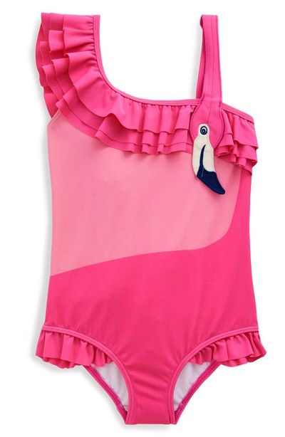 Mini Boden Mini Boden Kids' Appliqué One-Shoulder Swimsuit