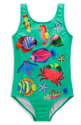 Mini Boden Mini Boden Kids' Appliqué UPF 50+ One-Piece Swimsuit