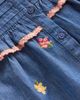 Mini Boden Mini Boden Kids' Embroidered Chambray Frill Shirt - 4