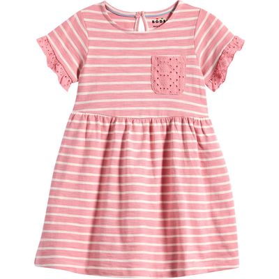 Mini Boden Mini Boden Kids' Eyelet Pocket Cotton Jersey Dress