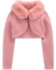 Mini Boden Mini Boden Kids' Faux Fur Trim Cropped Cardigan - 1