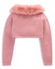 Mini Boden Mini Boden Kids' Faux Fur Trim Cropped Cardigan - 2