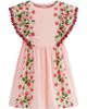 Mini Boden Mini Boden Kids' Floral Strawberry Embroidered Flutter Sleeve Dress - 1