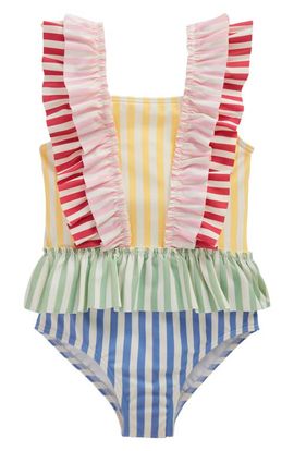 Mini Boden Mini Boden Kids' Frill Peplum One-Piece Swimsuit