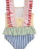 Mini Boden Mini Boden Kids' Frill Peplum One-Piece Swimsuit - 2