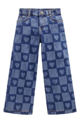 Mini Boden Mini Boden Kids' Heart Checkerboard Wide Leg Jeans