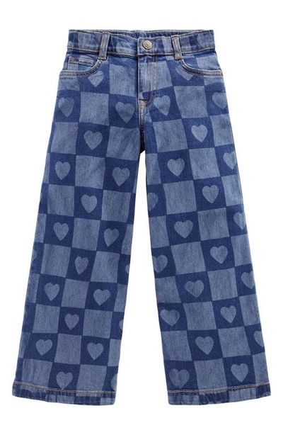 Mini Boden Mini Boden Kids' Heart Checkerboard Wide Leg Jeans