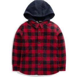 Mini Boden Mini Boden Kids' Hooded Buffalo Check Shirt