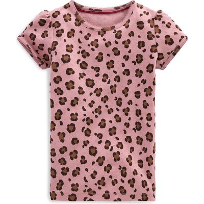 Mini Boden Mini Boden Kids' Leopard Print Short Sleeve Pointelle Top