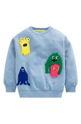 Mini Boden Mini Boden Kids' Monster Bouclé Appliqué Sweatshirt