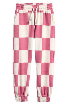 Mini Boden Mini Boden Kids' Pink Checkerboard Cotton Joggers 