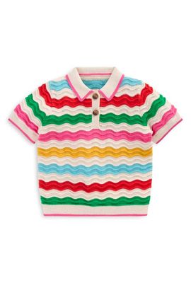 Mini Boden Mini Boden Kids' Pointelle Stitch Polo