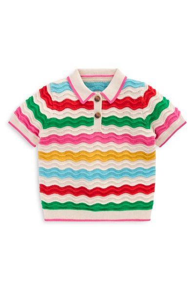 Mini Boden Mini Boden Kids' Pointelle Stitch Polo