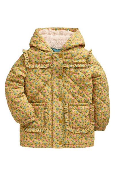Mini Boden Mini Boden Kids' Pretty Quilted Faux Shearling Lined Coat