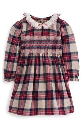 Mini Boden Mini Boden Kids' Smocked Cotton Flannel Dress