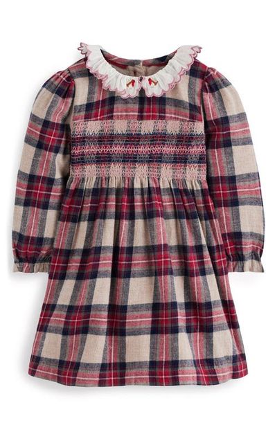 Mini Boden Mini Boden Kids' Smocked Cotton Flannel Dress