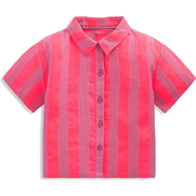 Mini Boden Mini Boden Kids' Stripe Cotton Button-Up Shirt