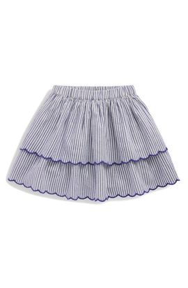 Mini Boden Mini Boden Kids' Stripe Embroidered Tiered Cotton Skirt