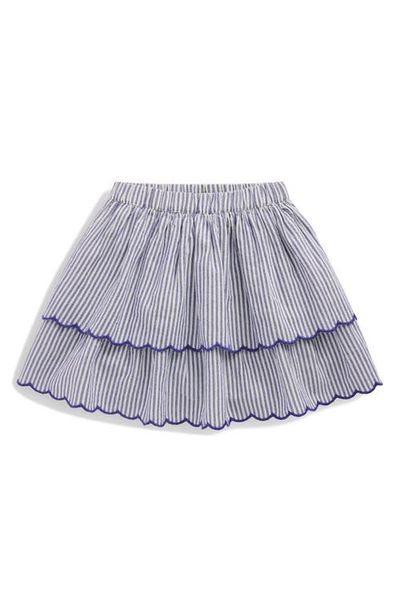 Mini Boden Mini Boden Kids' Stripe Embroidered Tiered Cotton Skirt