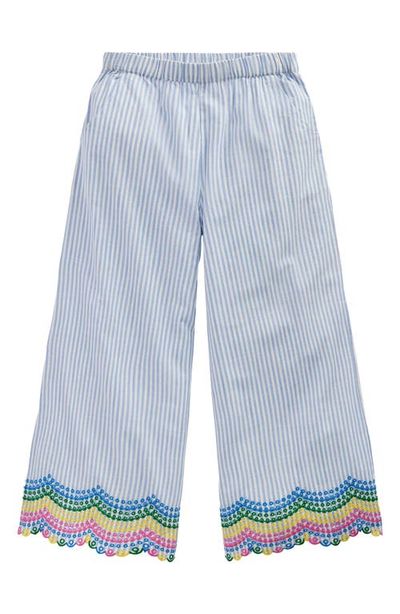 Mini Boden Mini Boden Kids' Stripe Eyelet Scallop Hem Cotton Pants