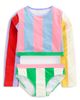 Mini Boden Mini Boden Kids' Stripe Long Sleeve Crop Two-Piece Rashguard Swimsuit - 1