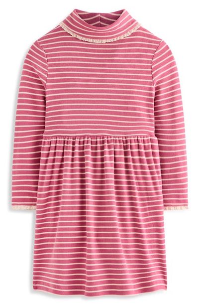 Mini Boden Mini Boden Kids' Striped Rib Mock Neck Dress