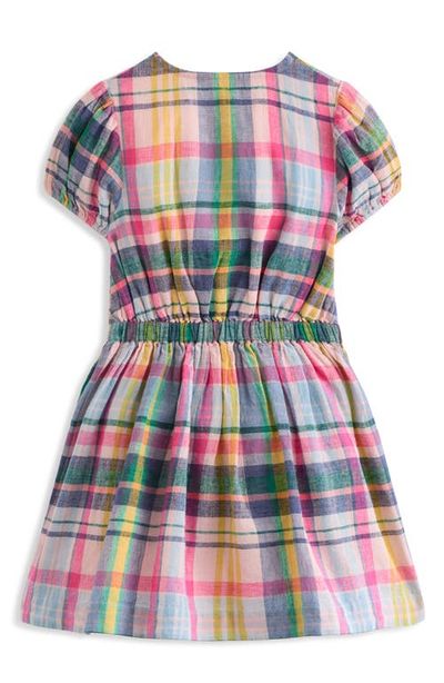 Mini Boden Mini Boden Kids' Tie Front Linen & Cotton Dress