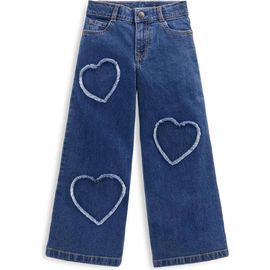 Mini Boden Mini Boden Kids' Wide Leg Heart Patch Jeans