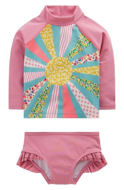 Mini Boden Mini Boden Long Sleeve Two-Piece Rashguard Swimsuit