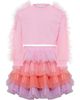 Mini Celebrities Mini Celebrities Pink Poppy Tiered Tulle Sweatshirt & Skirt Set - 1