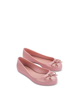 Mini Melissa Mini Melissa Girls' Sweet Love Chrome Metallic Bow Ballet Flats Toddler, Little Kid, Big Kid