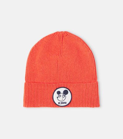 Mini Rodini Mini Rodini Appliqué cotton and wool beanie