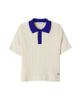 Mini Rodini Mini Rodini Cable-knit cotton polo shirt - 1