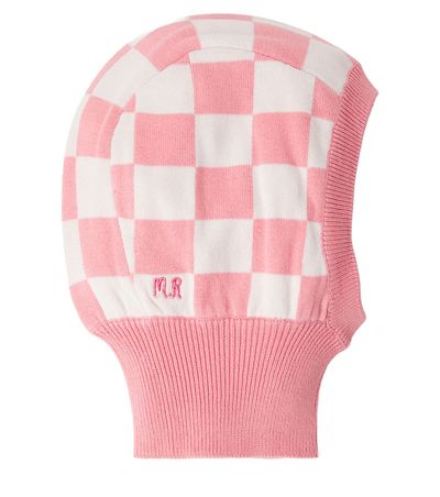 Mini Rodini Mini Rodini Checked knitted cotton balaclava