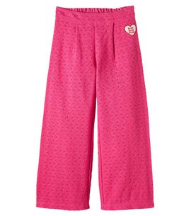 Mini Rodini Mini Rodini Crochet cotton wide-leg pants