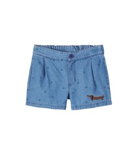 Mini Rodini Mini Rodini Embroidered polka-dot denim shorts