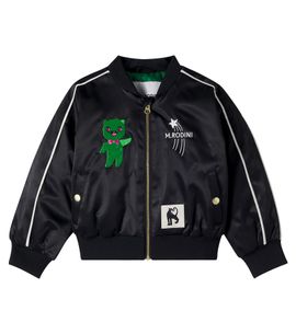 Mini Rodini Mini Rodini Embroidered satin varsity jacket