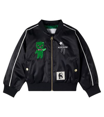 Mini Rodini Mini Rodini Embroidered satin varsity jacket