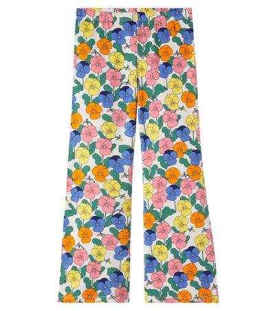 Mini Rodini Mini Rodini Floral cotton-blend wide-leg pants