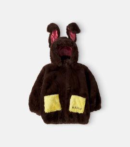 Mini Rodini Mini Rodini Hooded teddy jacket