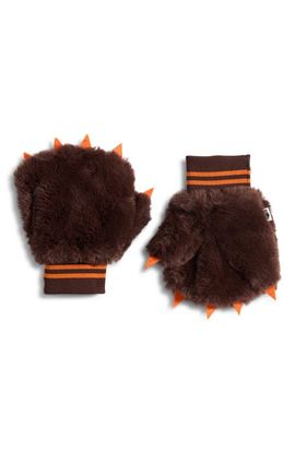Mini Rodini Mini Rodini Kids' Faux Fur Claw Appliqué Mittens