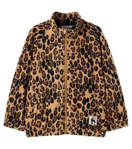 Mini Rodini Mini Rodini Leopard print fleece jacket