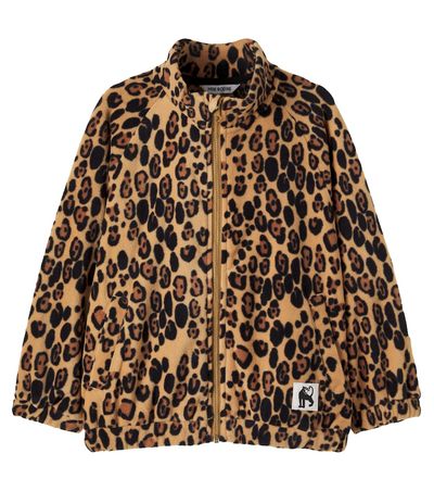 Mini Rodini Mini Rodini Leopard print fleece jacket
