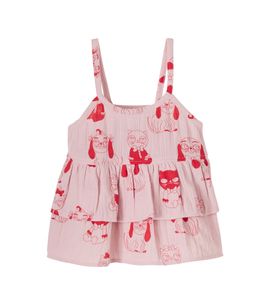 Mini Rodini Mini Rodini Minibabies printed ruffled cotton top
