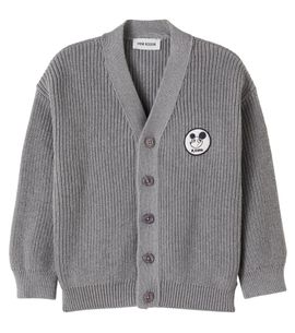Mini Rodini Mini Rodini Patch-appliqué knitted cotton cardigan