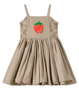 Mini Rodini Mini Rodini Patch-appliquÃ© striped cotton dress