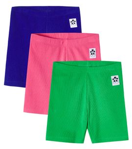 Mini Rodini Mini Rodini Set of 3 ribbed-knit cotton-blend shorts